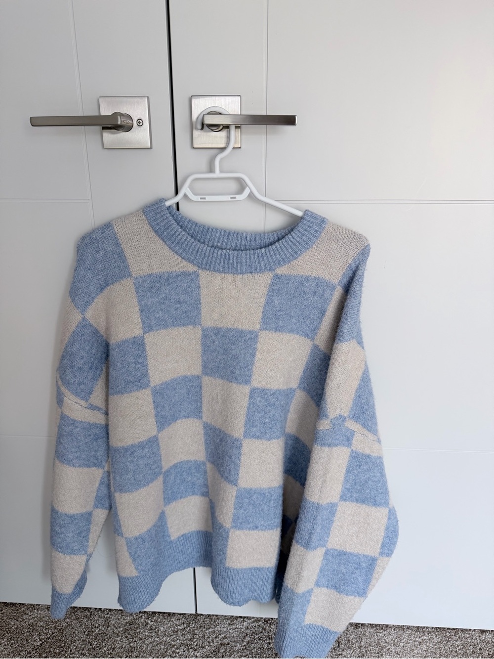 Oak + fort blue Cream Checker Knit Sweater size XS